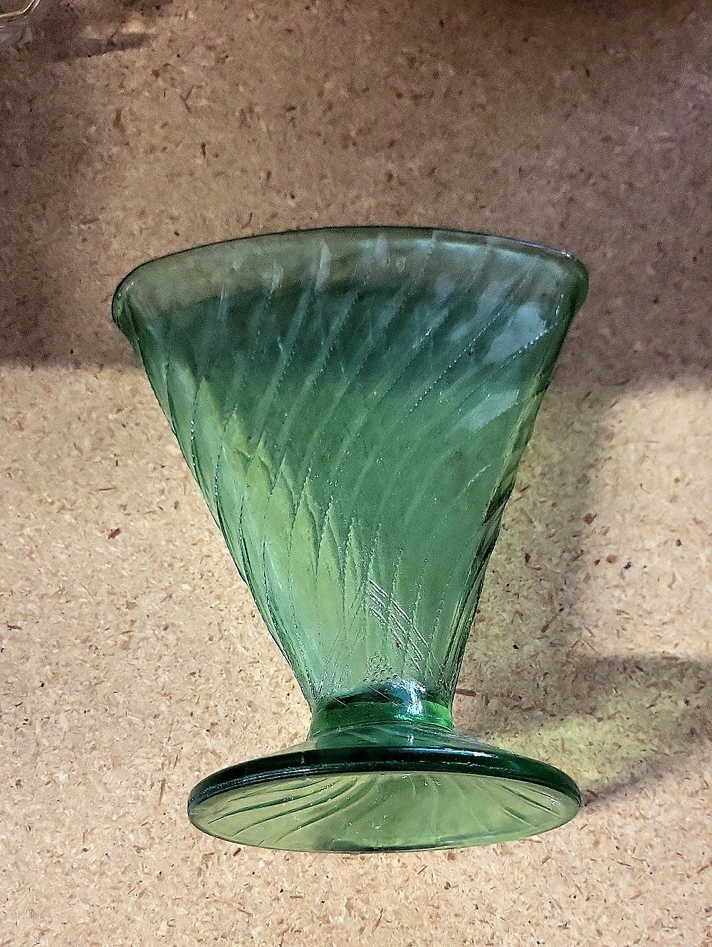 Uranium Green Textured Glass Vase